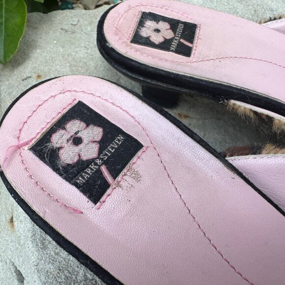 Mark & Steven Animal Print Rhinestone Jeweled Plaque Slides Size 36.5 (US 6) - Picture 7 of 11